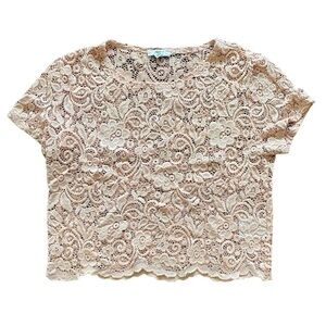 2/$10 Ardene Pink Lace Crop Top Extra Small Size